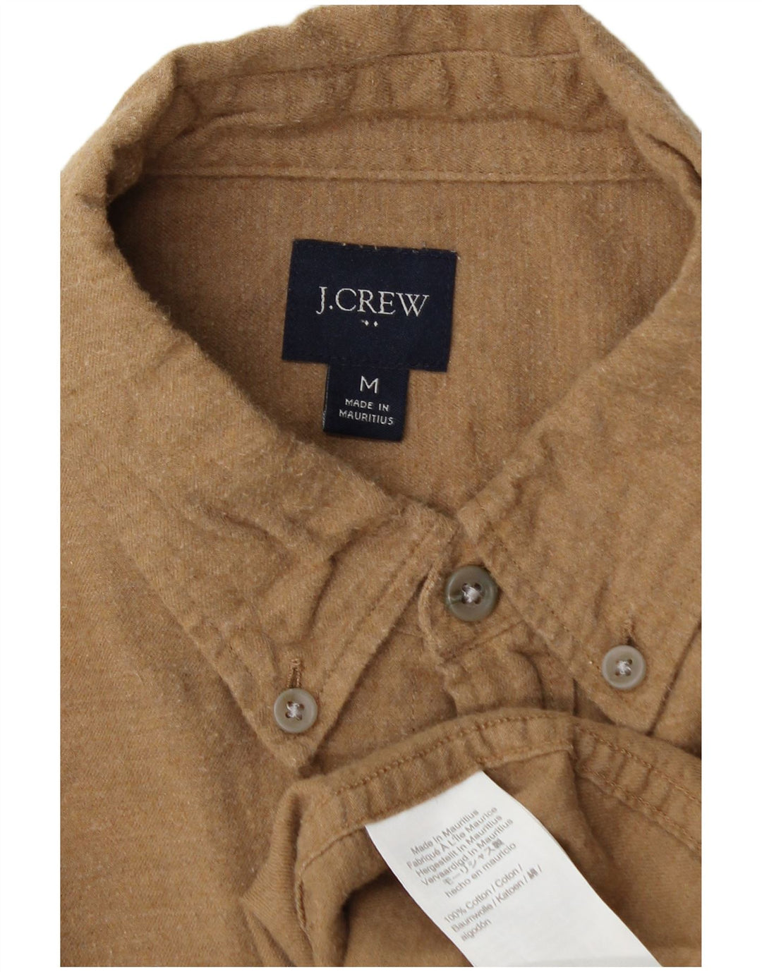 J. CREW Chemise Flanelle Homme Coton Beige Moyen