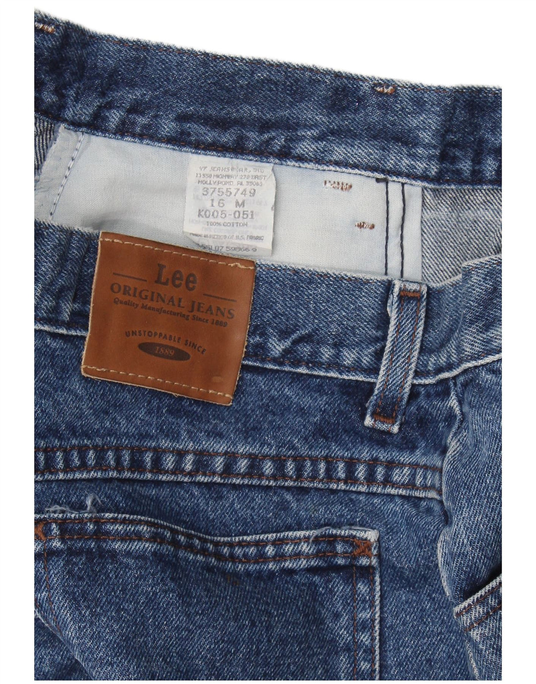 Lee Short en Jean Garçon 15-16 Ans W32 Bleu Coton