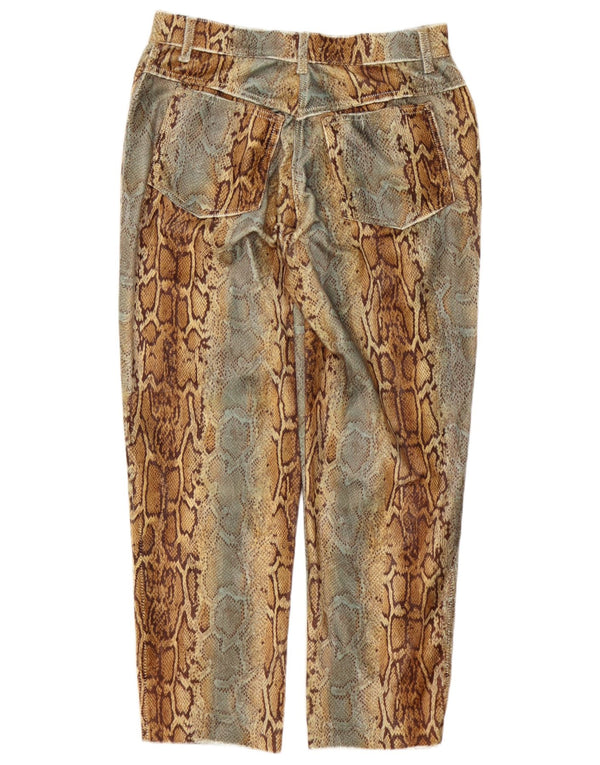 Carla Carini Pantalon court pour femme UK 14 Large W32 L27 Marron Imprimé Animal