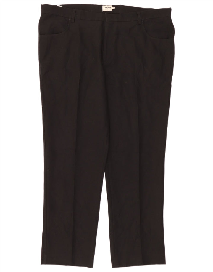 Farah Pantalon décontracté coupe classique pour homme W42 L29 Noir Polyester