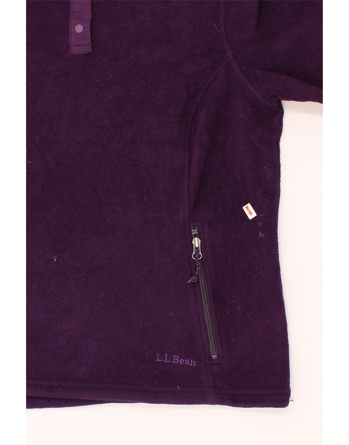 L.L.BEAN Womens Button Neck Fleece Jumper UK 14 Medium Purple Polyester Vintage L.L.Bean and Second-Hand L.L.Bean from Messina Hembry 