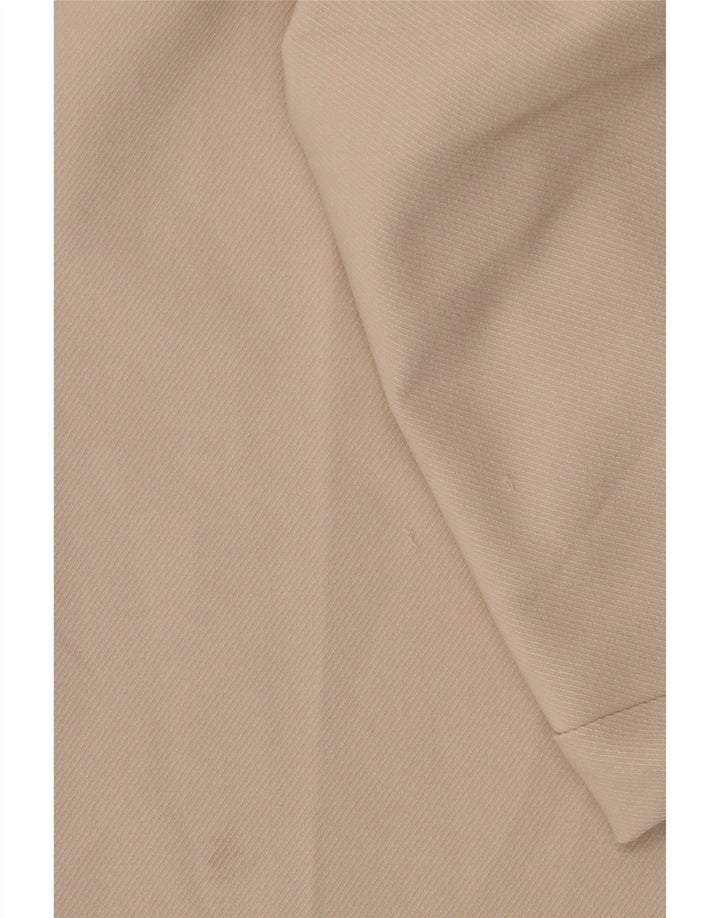 Zara Pantalon court à jambe large pour femme Medium W28 L26 Beige Polyester