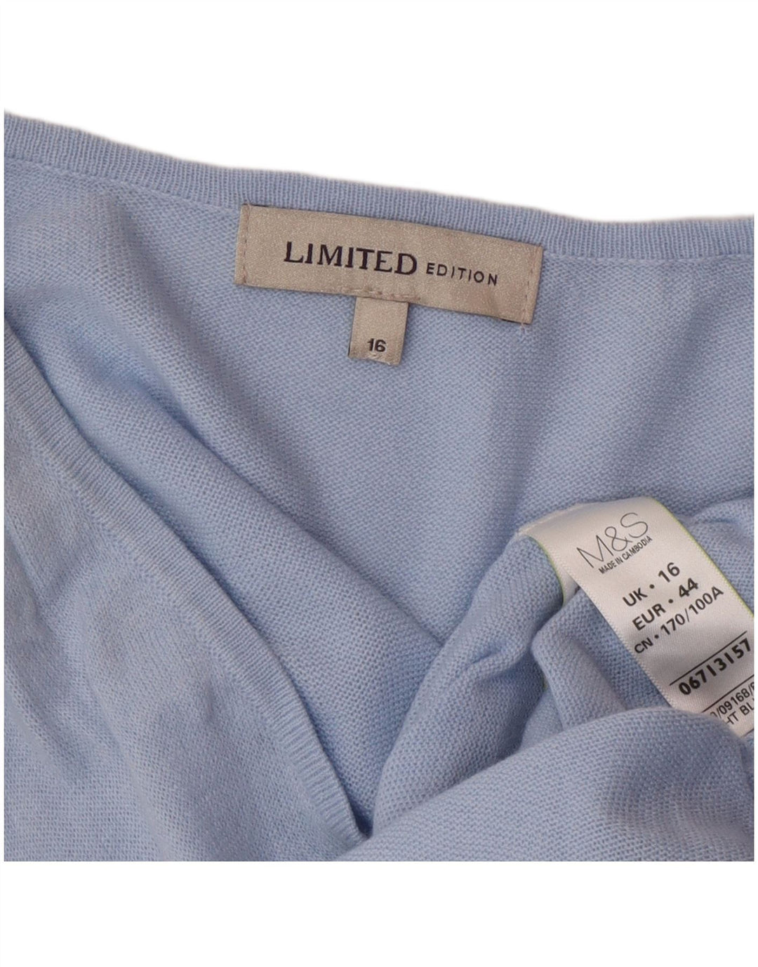 Marks & Spencer Robe pull surdimensionnée pour femme UK 16 Large Bleu Acrylique