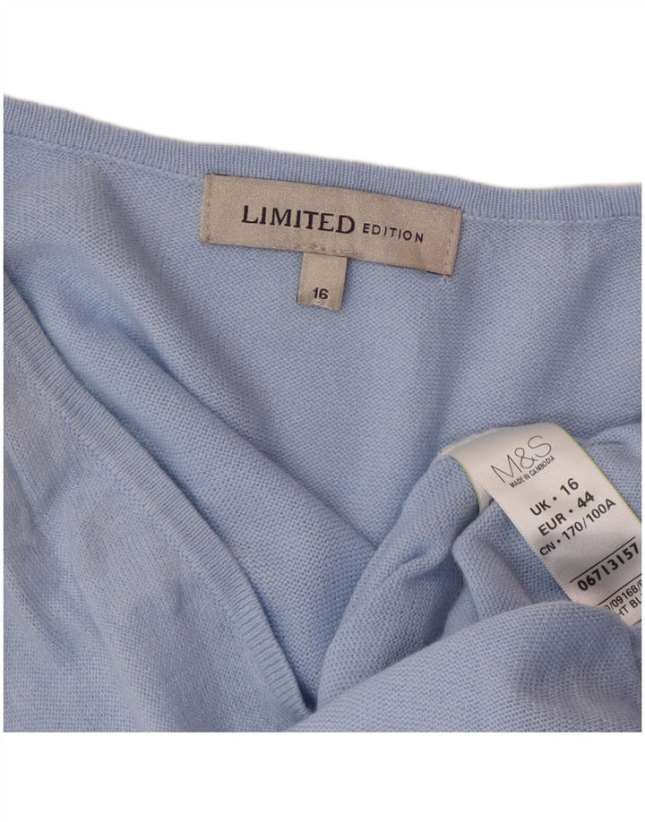 Marks & Spencer Robe pull surdimensionnée pour femme UK 16 Large Bleu Acrylique