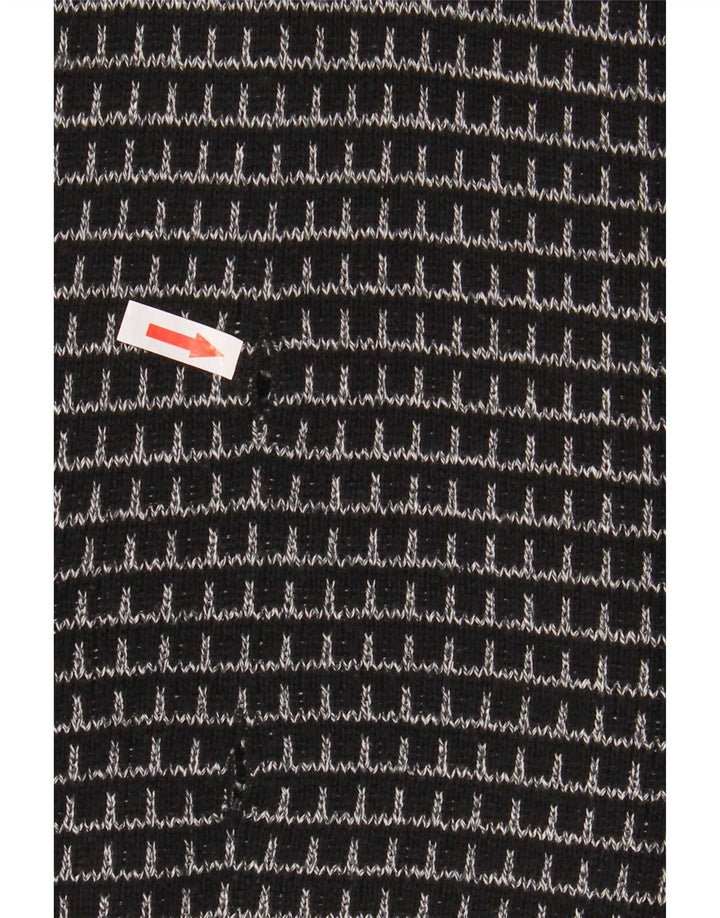 Settebello Cardigan Homme Pull XL Noir Carreaux Acrylique