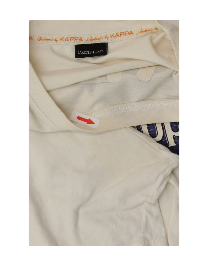Kappa T-Shirt Graphique Homme Blanc Moyen Coton