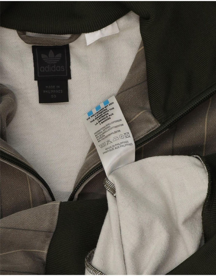 Adidas Veste de survêtement pour homme IT 50 en coton à fines rayures gris moyen