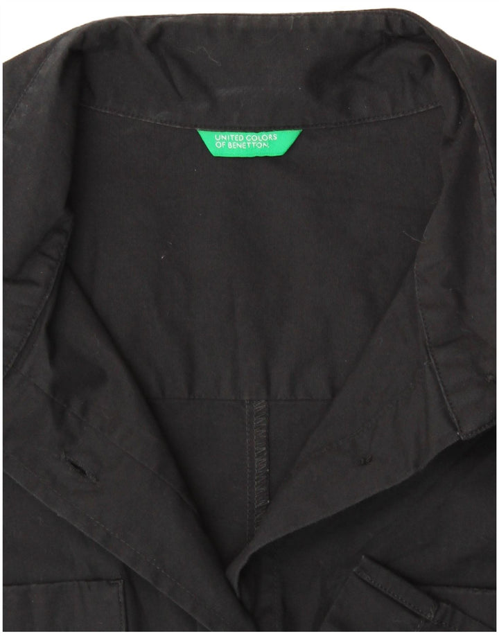 BENETTON Chemise à manches courtes pour femme UK 12 Medium Noir