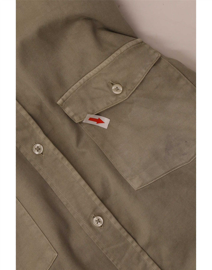 Massimo Dutti Chemise Homme Kaki Moyen Coton