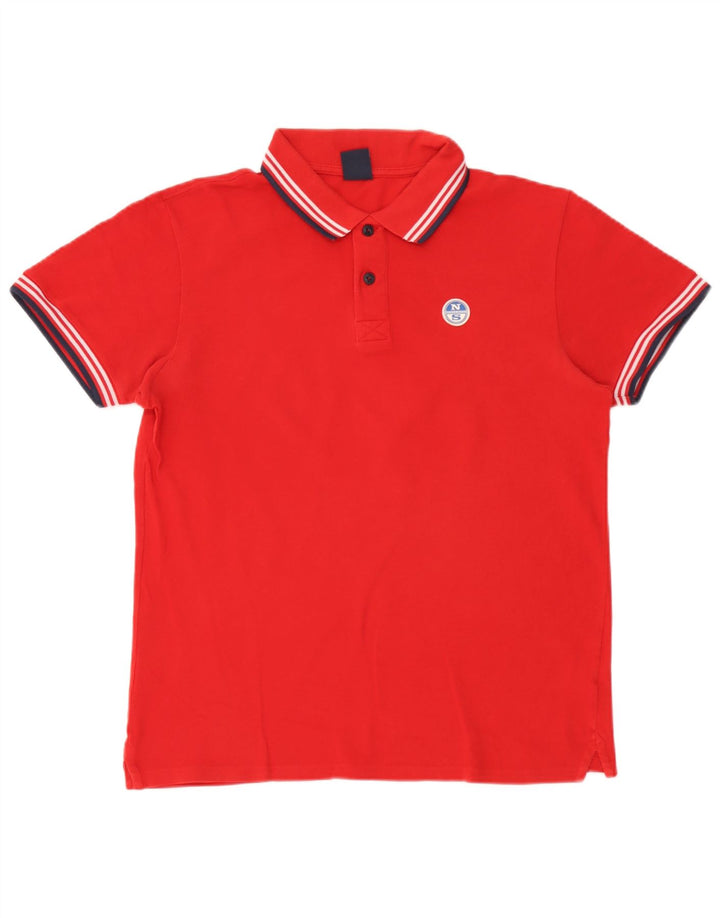 North Sails Polo Homme Grand Coton Rayé Rouge