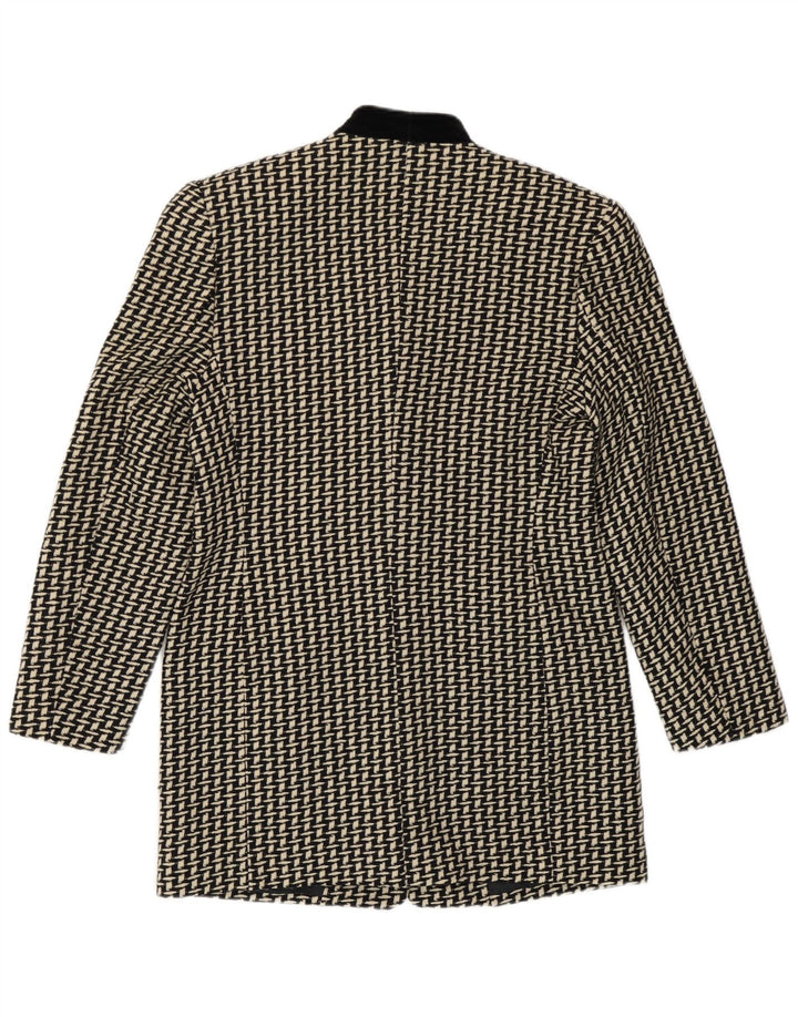 Erreuno Veste blazer longue à motif abstrait pour femme IT 44 Noir moyen