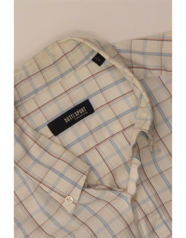 Massimo Dutti Chemise Homme Grand Carreau Blanc
