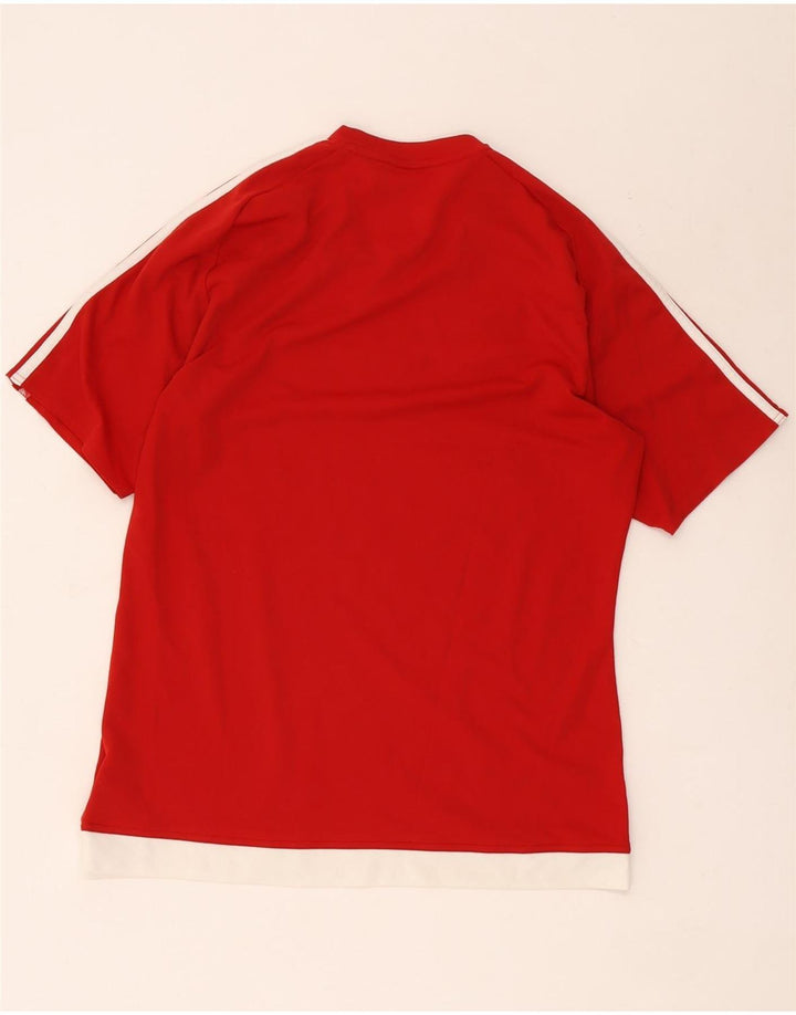 Adidas Homme Climalite T-Shirt Haut Rouge Moyen Colorblock Polyester