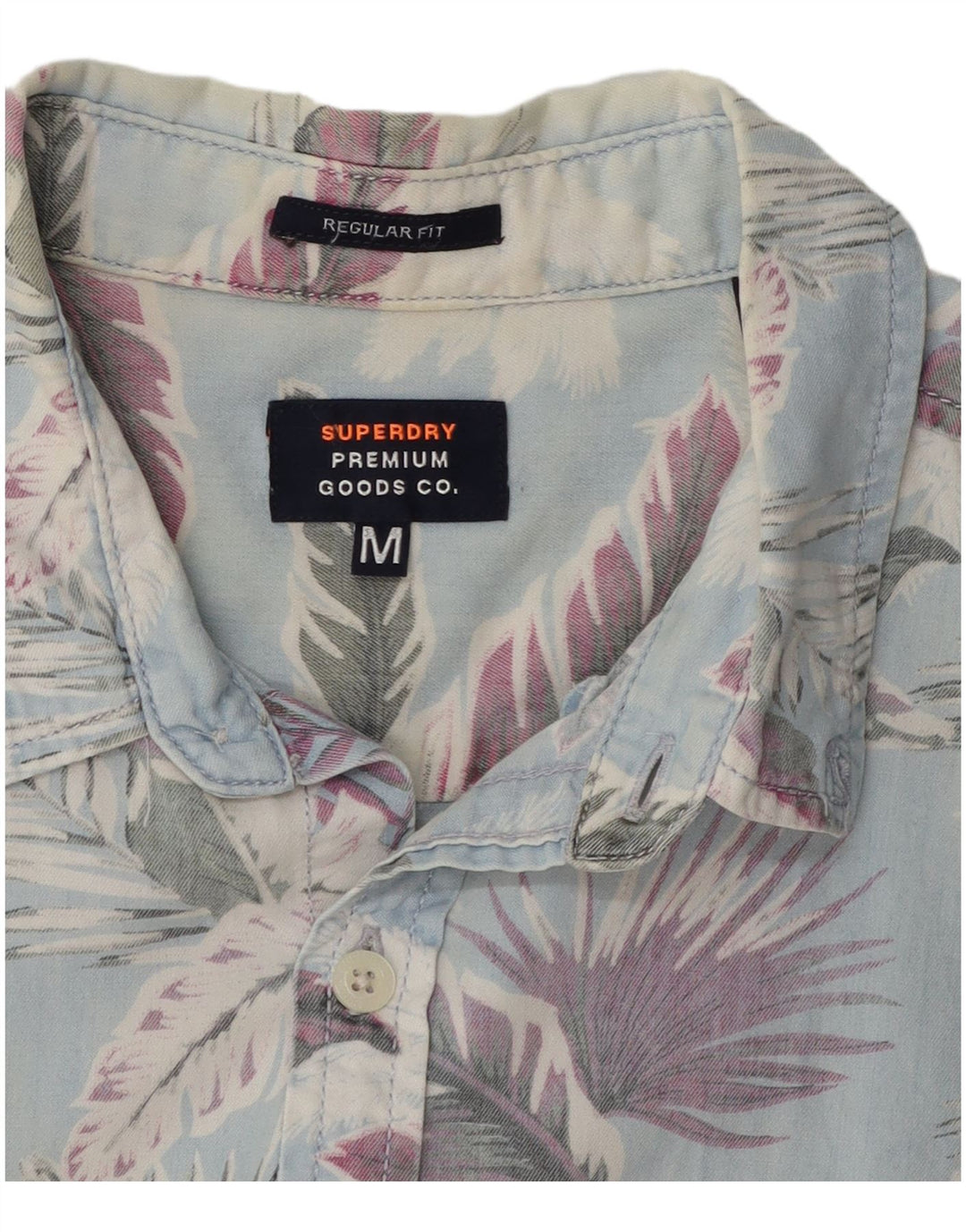 Superdry Chemise à Manches Courtes Regular Fit Homme Bleu Moyen Floral Coton