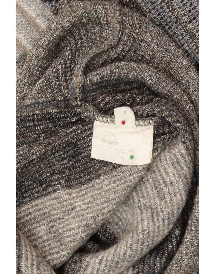 Bogner Pull col rond pour homme Petit gris géométrique acrylique