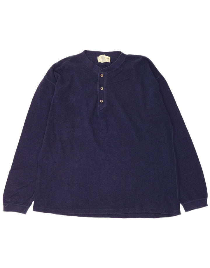 Eddie Bauer Haut ample à manches longues pour homme en coton bleu marine moyen