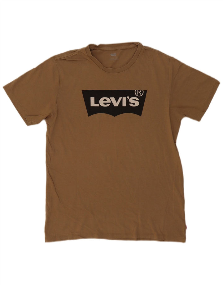 Levi's Tee-Shirt Graphique Homme Beige Moyen Coton