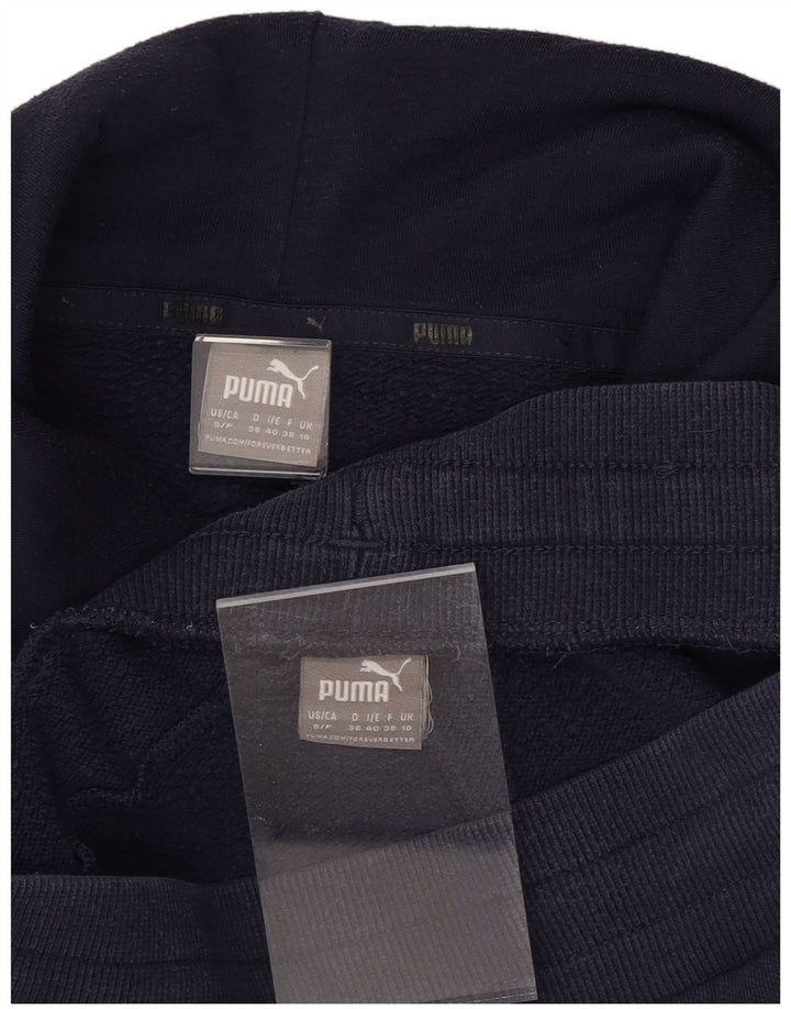 PUMA Womens Graphic Full Tracksuit UK 10 Small  Navy Blue Cotton