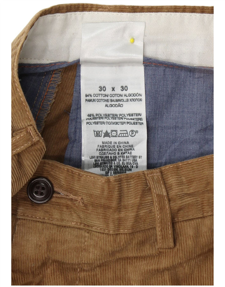 DOCKERS Pantalon Droit Velours Côtelé Homme W30 L30 Coton Beige