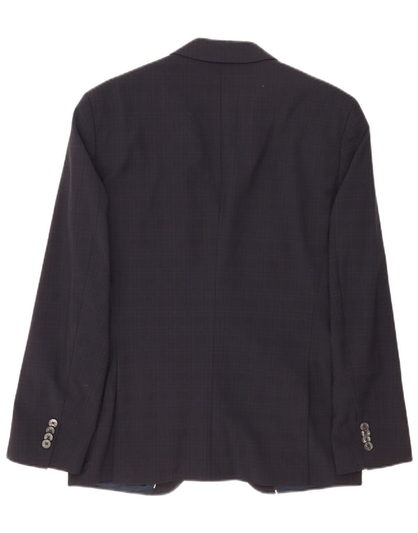 Hugo Boss Veste blazer à 2 boutons pour homme EU 48 Bleu marine moyen à carreaux classique