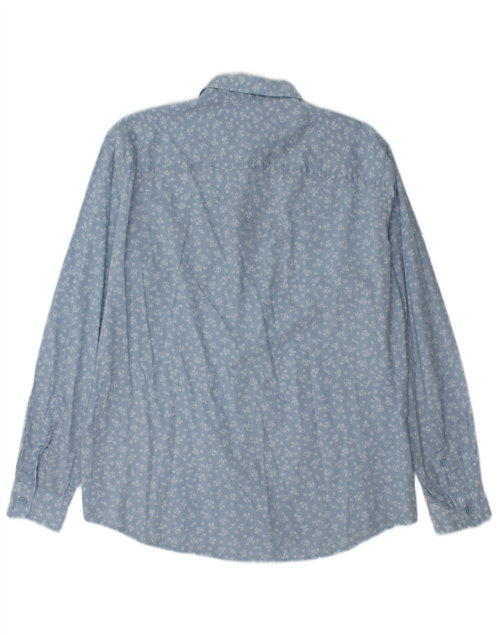 Benetton Chemise Bleu Moyen Floral Homme