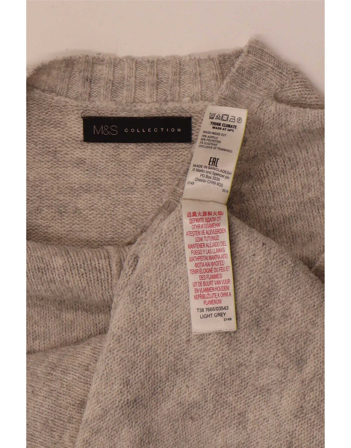 Marks & Spencer Pull à col rond pour femme UK 14 Acrylique gris moyen
