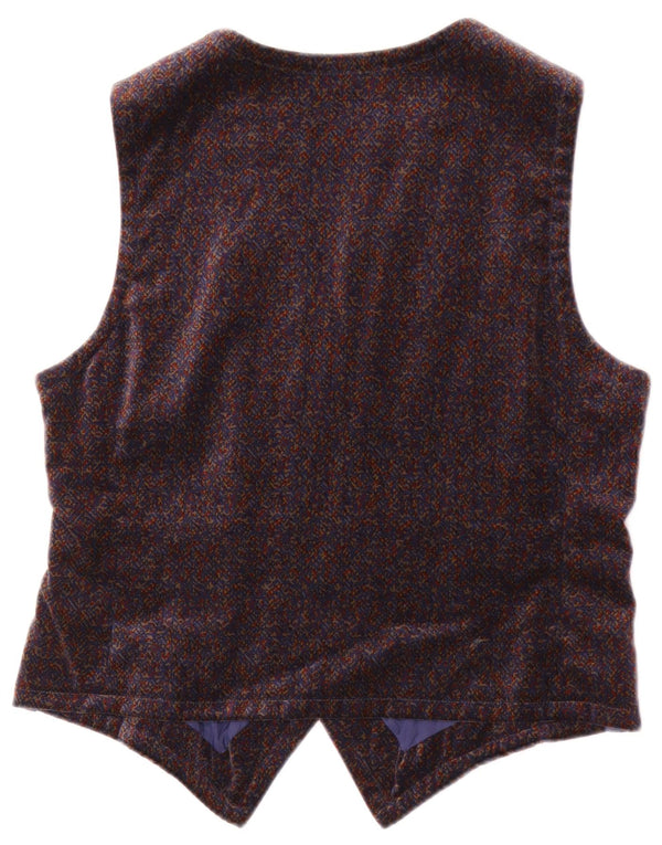 Guarnera Femme Gilet Velours IT 46 Large Bleu Marine Moucheté Coton