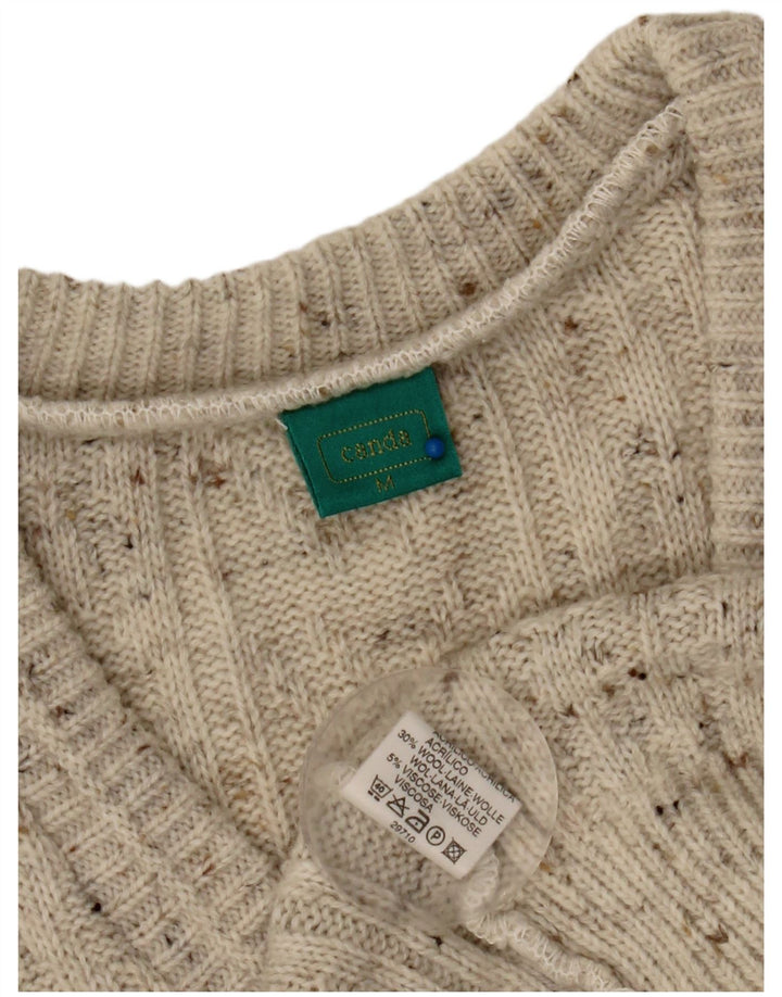 Canda Pull Col V Homme Gris Moyen Acrylique Moucheté