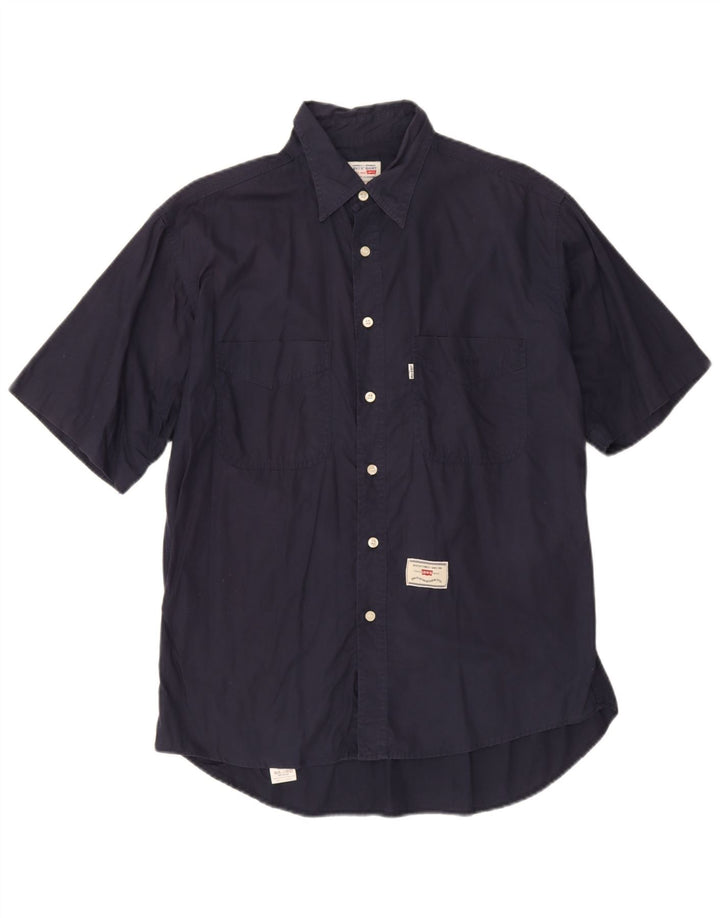 Levi's Chemise à Manches Courtes Homme Bleu Marine Moyen Coton