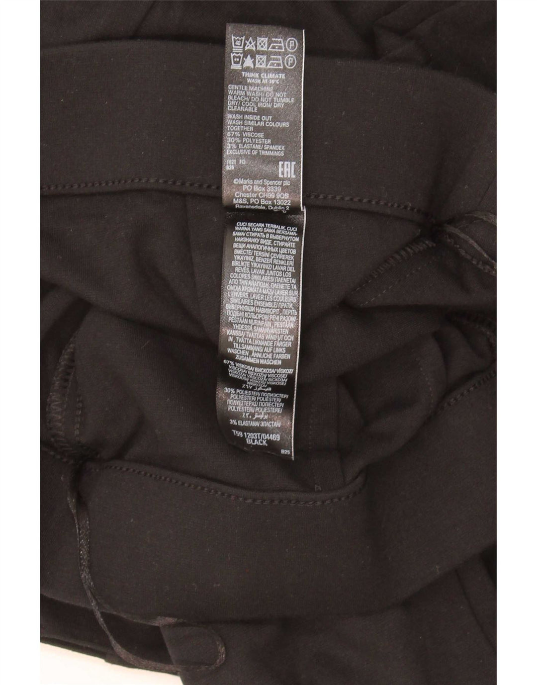 Marks & Spencer Pantalon décontracté bootcut pour femme UK 12 Medium W30 L29 Noir