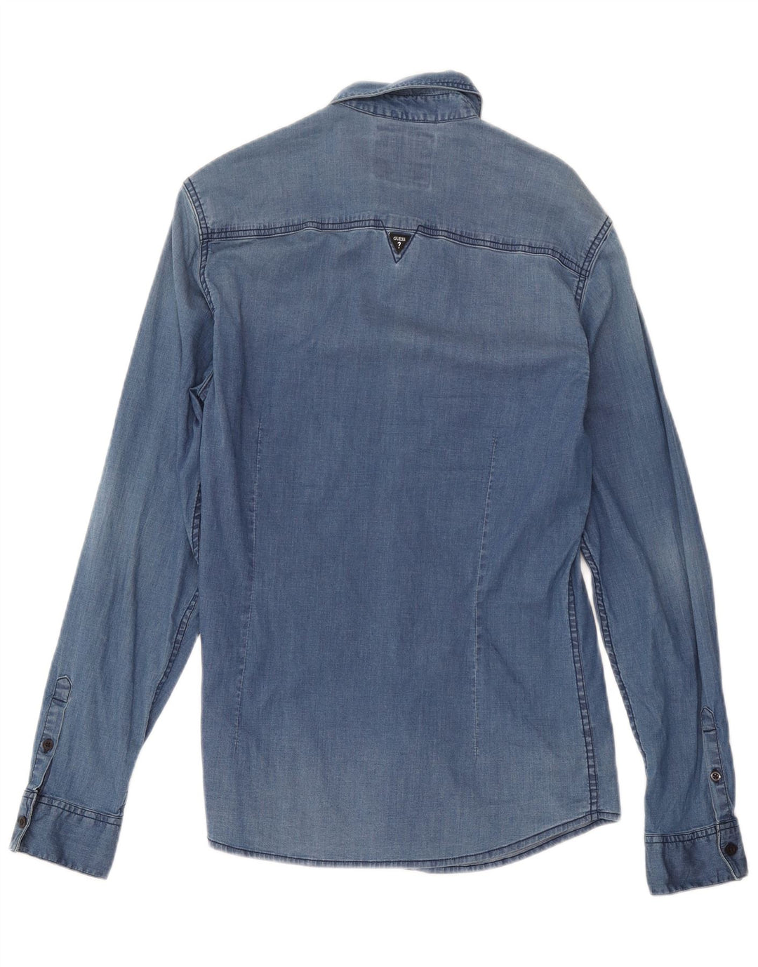 Guess Chemise en jean coupe slim pour homme, petit bleu