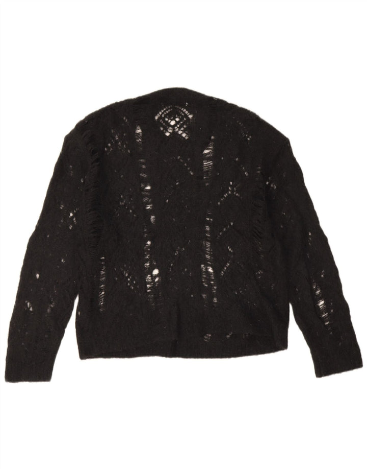 Zara Pull à col rond pour femme UK 14 Noir moyen
