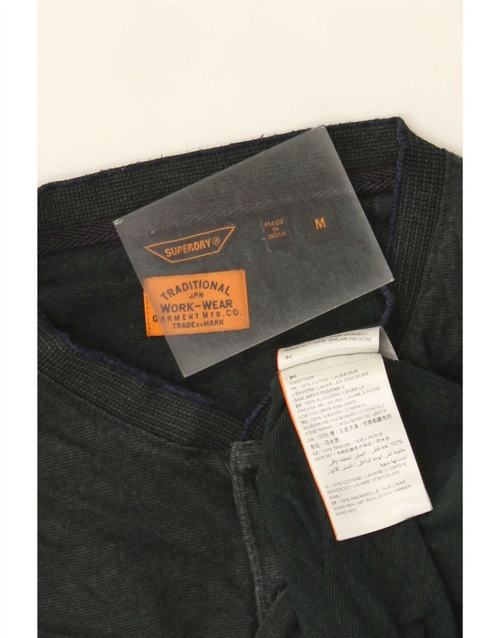 Superdry Top à manches longues en coton vert moyen |