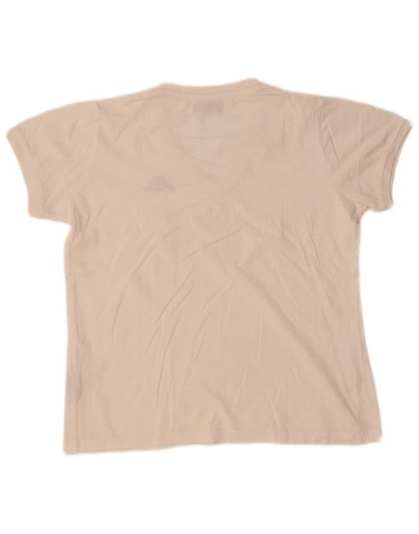 Kappa T-Shirt Femme Top UK 16 Large Blanc Coton