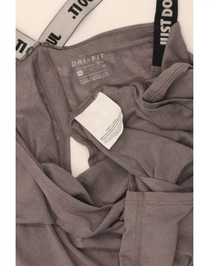Nike Womens Dri Fit Graphic Débardeur UK 8 Petit Gris Colorblock Polyester