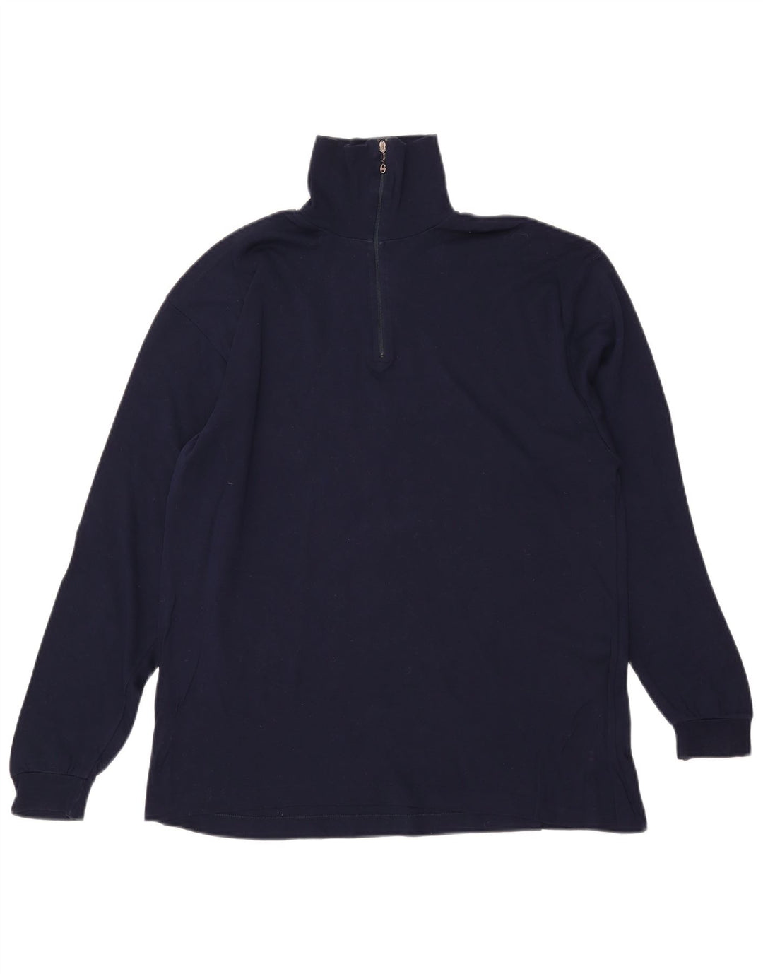 CONTE OF FLORENCE Haut à col zippé et manches longues pour homme IT 52 Large Bleu Marine