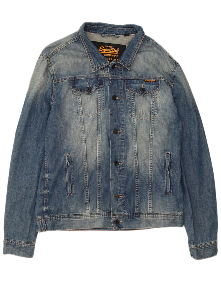Superdry Veste en Jean Homme UK 42 XL Bleu Coton