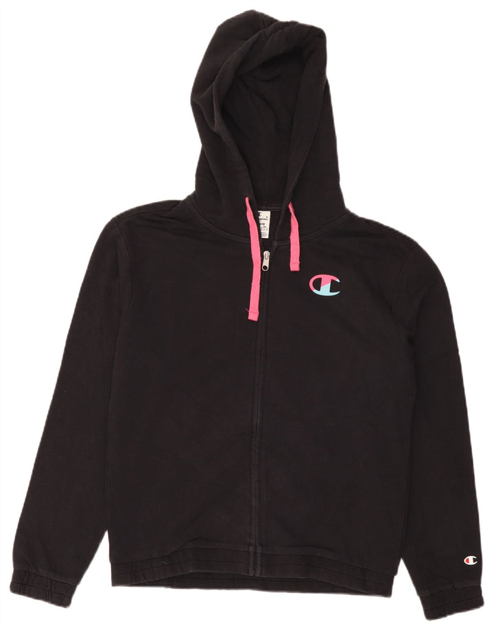 CHAMPION Pull à capuche zippé pour femme UK 14 Coton noir moyen