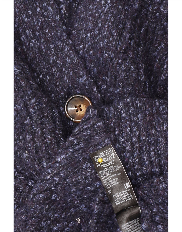 Marks & Spencer Pull cardigan surdimensionné pour femme UK 14 Bleu moyen moucheté