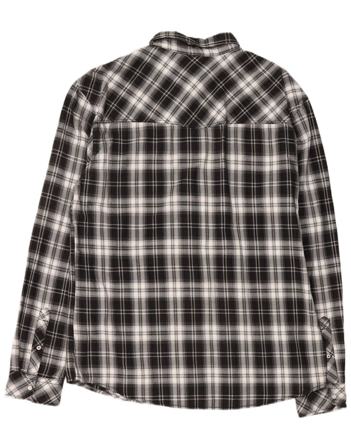 BLEND Mens Flannel Shirt 2XL Black Check Cotton