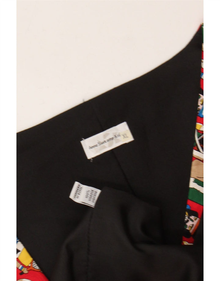 VINTAGE Gilet à motif abstrait pour hommes XL Viscose rouge