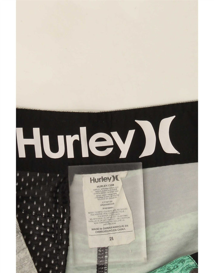Hurley Short de bain homme petit gris rayé polyester