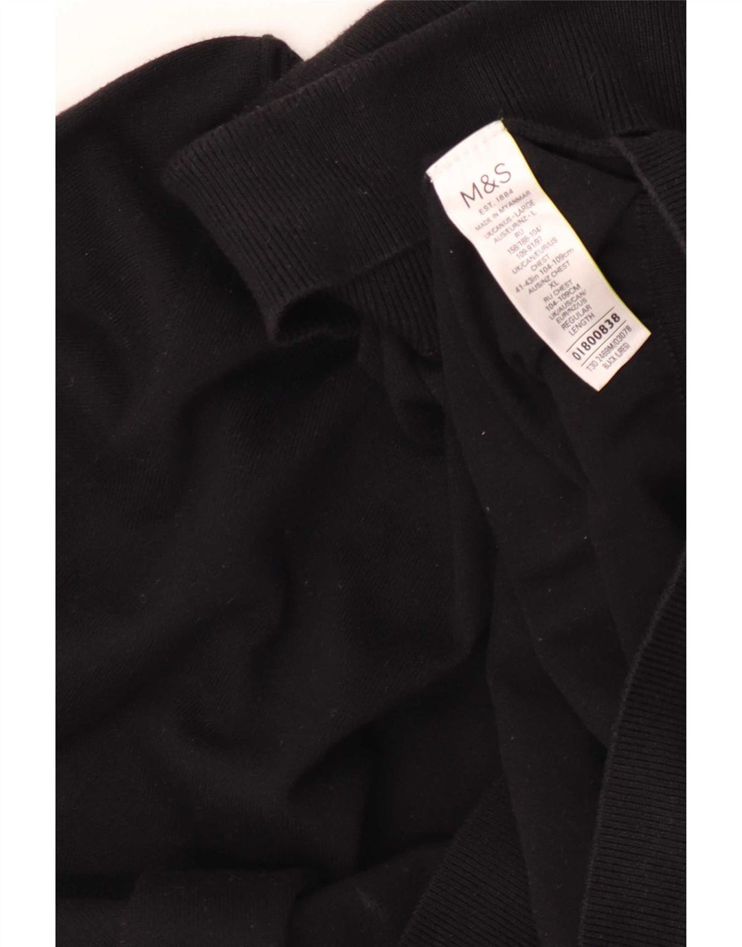 Marks & Spencer Pull col roulé pour homme en coton noir Taille L