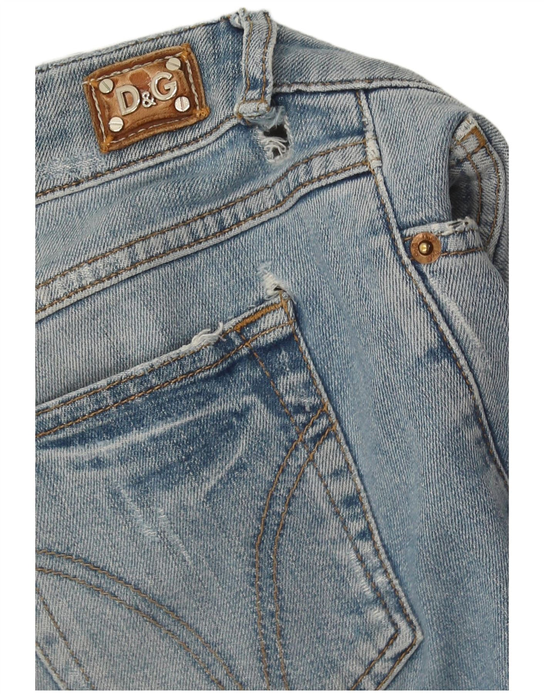 Dolce & Gabbana Jean slim effet vieilli W29 L32 en coton bleu pour femme