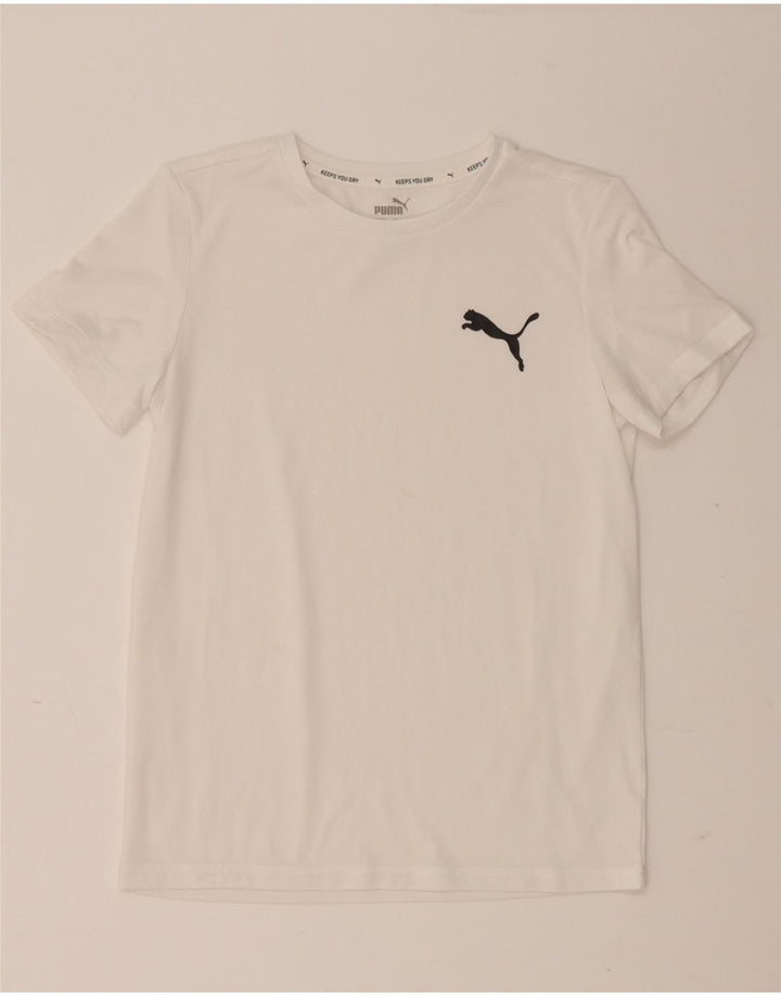 PUMA Girls T-Shirt Top 11-12 Years White Vintage Puma and Second-Hand Puma from Messina Hembry 