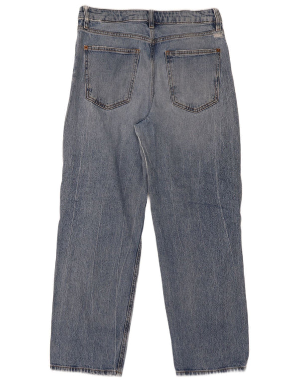 Marks & Spencer Jean Boyfriend taille haute pour femme UK 10 Small W30 L28 Bleu