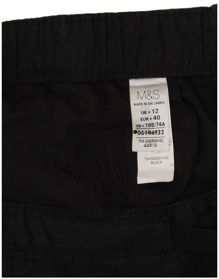 Marks & Spencer Jupe droite pour femme UK 12 Medium W32 Lin noir