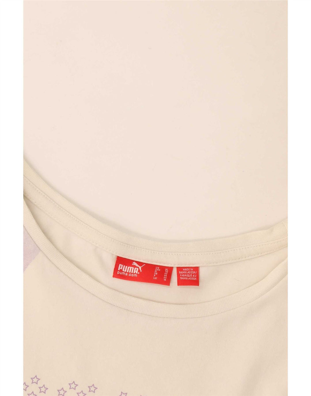 Puma T-shirt graphique pour femme UK 16 Large Blanc