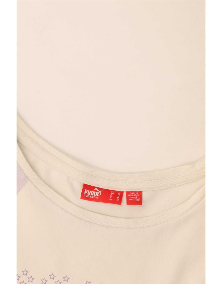 Puma T-shirt graphique pour femme UK 16 Large Blanc