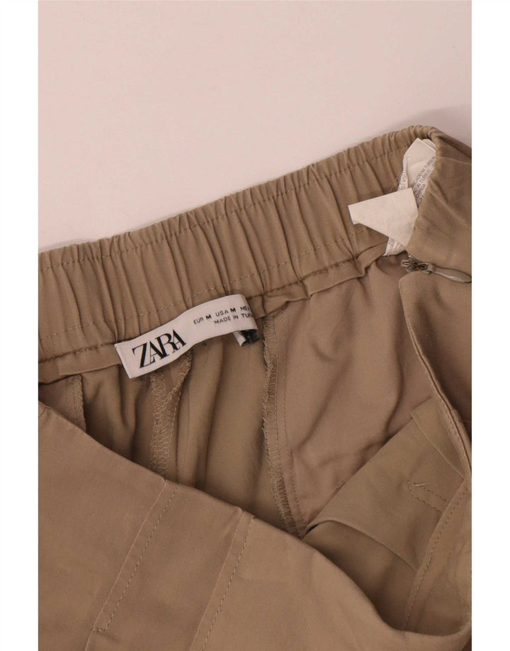 Zara Femme Cullotes Bermuda Moyen W28 Beige Coton